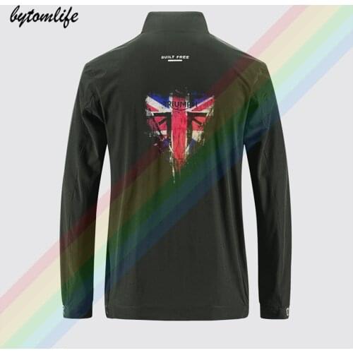 Triumph Hurricane Tee Sweatshirts jacket mens Outdoor zippered comfortable Light Soft Fashion casual Back printing Asian size