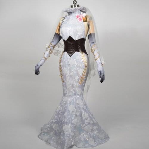 Game Identity V Michiko Cosplay Costume Wedding Flower Dress Skin Fishtail Cheongsam Gorgeous Uniforms Halloween Dress For Women