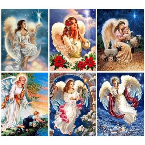 GATYZTORY Painting By Numbers For Adults Angle DIY Kits HandPainted On Canvas With Framed Figure Oil Picture Drawing Coloring By