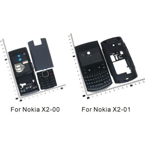 Complete front cover keyboard For Nokia X2 X2-00 X2-01 battery back cover High quality housing case Keypad