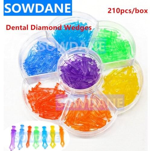 210pcs Autoclavable Dental Diamond Wedges Interdental Teeth Wedge Dentist Tools Dental Materials