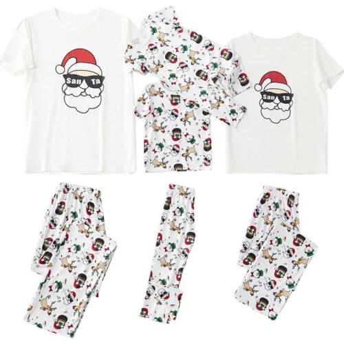 Christmas Family Pajamas Set Xmas Parent-child Suit Home Santa Claus Sleepwear Nightwear Kids Dad Mom Matching Family Outfit