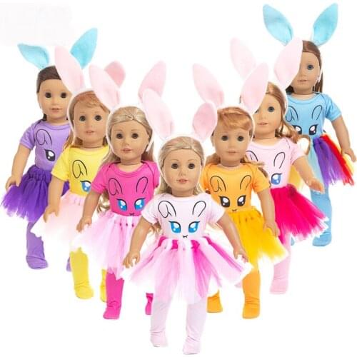 Cute Rabbit Set Dress Clothes fits for American girl 18" american girl doll alexander,girls dolls