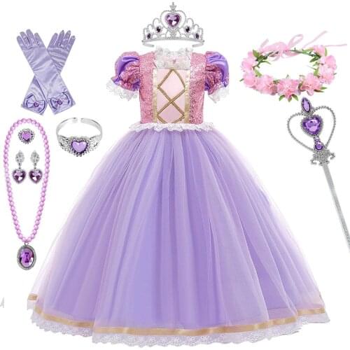 Halloween Party Girl Cosplay Princess Dress Kids Christmas Tulle Fancy Costume For Children 3-10 Year Girls Birthday Clothes Set