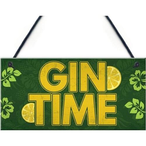 Meijiafei Hanging Plaque Sign For Gin Lovers Novelty Funny Birthday Keepsake Friendship Sign 10" X 5"