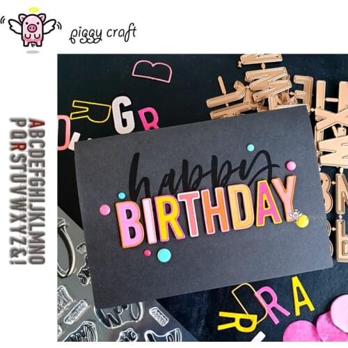 Piggy Craft metal cutting dies cut die mold 56Pcs Line letter symbol Scrapbook paper craft knife mould blade punch stencils dies