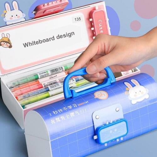 Multifunctional pen box with password can be changed password kindergarten toy box stationery box simple and lovely