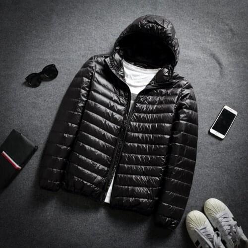 Mens All-Season Ultra Lightweight Packable Down Jacket Water and Wind-Resistant Breathable Coat Big Size Men Hoodies Jackets