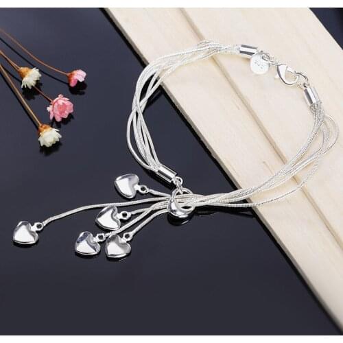Charm Gifts Bangle Bracelets For Women High Quality Fashion Jewelry Heart Pendant Bracelet