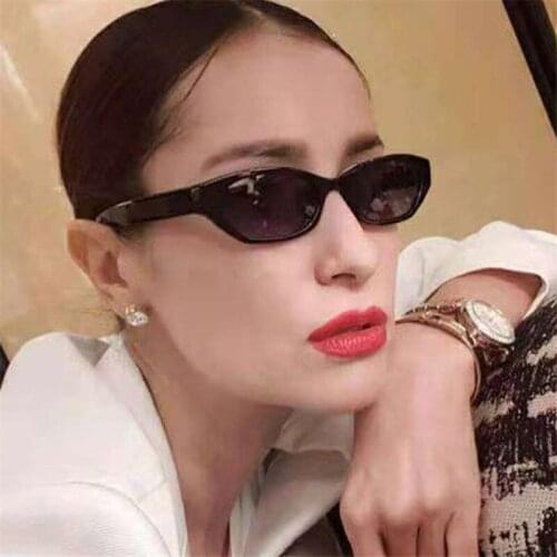 ONEVAN Cat Eye Sunglasses Women Small Frame Luxury Oval Sun Glasses for Men Outdoor Street Beat Vintage Oculos De Sol Gafas