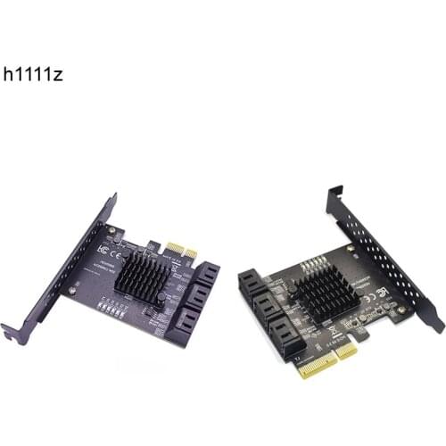 SATA Card Riser 6Gbps SATA 3.0 to PCI-E Controller Card 6 Ports SATAIII PCIe Expansion Cards PCI Express Adapter for Chia Mining