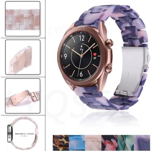 For samsung galaxy watch 3 41mm/Active 2 40 44mm/Amazfit GTS 2 20mm Resin Watch straps Gear S3 Replacement for huawei gt2 watch