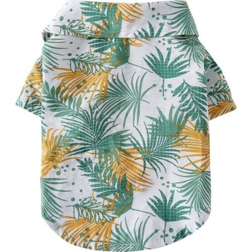 Pet Print Shirt Summer Dog Beach Blouse Solid Shirt Floral Casual BeachTravel Short Sleeve T-Shirt