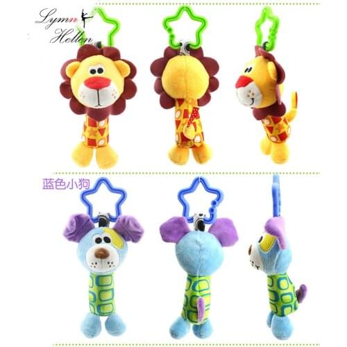 Happy Monkey 19cm Baby bed Car hanging Rattle Squishy Stick Stuffed Plush Doll Toy Toys Puzzle Bell Ring Infant Puppet Animal