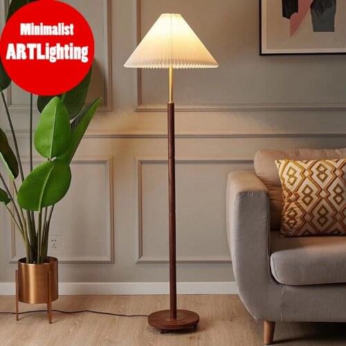 Nordic Folding Lampshade Modern LED Corner Floor Lamp Living Room Decorate Floor Light Bedside Standing Lamp