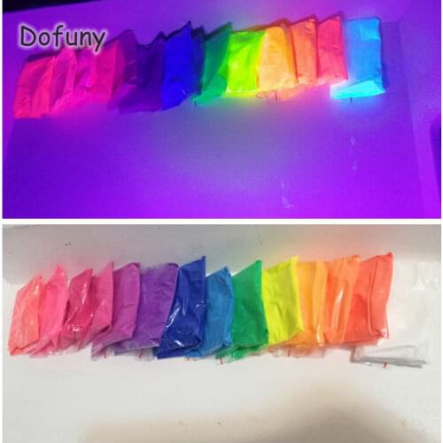 Mixed 13 colors 10g per color Fluorescent Powder Pigment Paint Soap Neon powder Cosmetic Nail Glitter Pigment