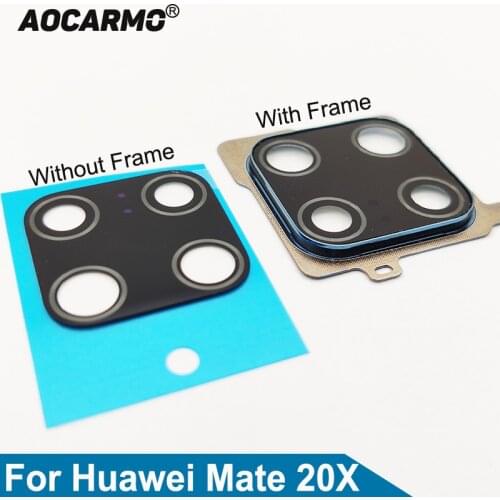Aocarmo Rear Back Camera Lens Glass + Frame Ring Holder + Adhesive Sticker Replacement Part For Huawei Mate 20X Mate20X EVR-AL00