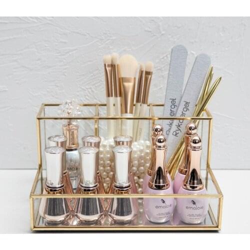 Cosmetic Storage Box Glass Phnom Penh Glass Eyeshadow Brush Cosmetic Storage Box Glass Storage Box