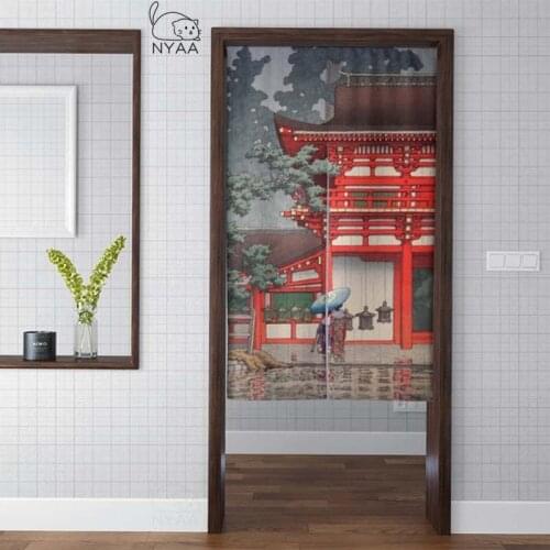 Ukiyo-e Door Curtain Japanese Noren Colourful Mount Fuji Blossoms Comics Anime Pattern Kitchen Room Shading Entrance Tapestry
