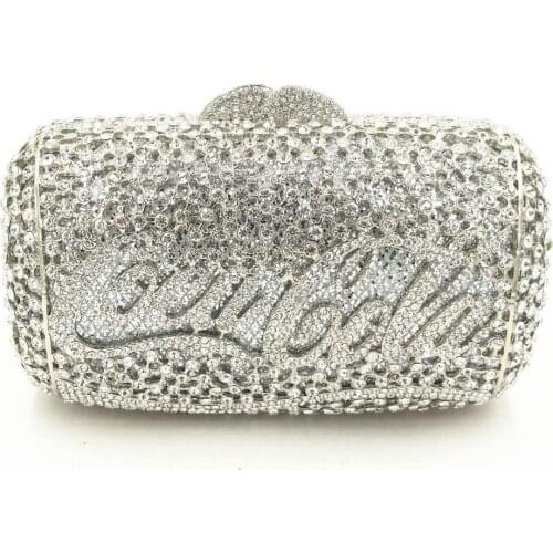 Female blue red bridal Rhinestone Evening Clutches bags Luxury Women’s Crystal Shoulder Bag Ladies Diamond Party Purse Mini Bag