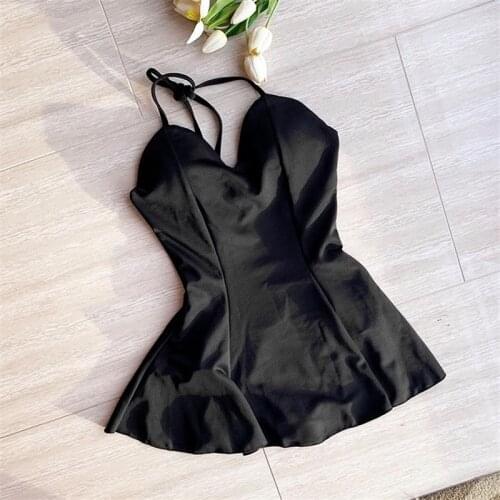 2021 New Female Swimming Suit Solid Sexy Swim Beach Dress Swimsuit One Piece Swimwear Bathing Suit Women Swimdress Beachwear