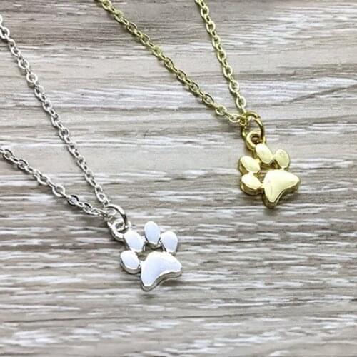 Dog Cat Footprints Necklace for Women Animal Paw Pet Choker Necklace Pendant Jewelry Gifts Accessories