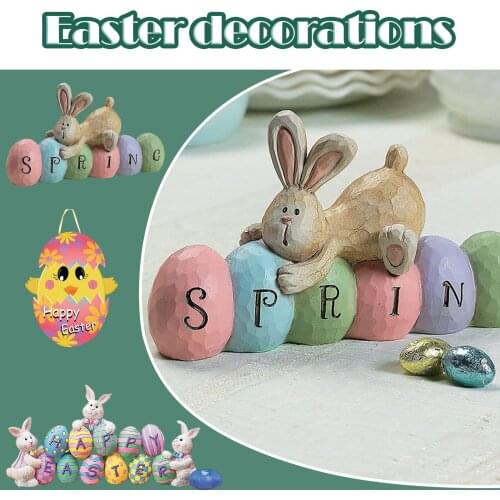 Acrylic Hanging Easter Tree Decoration laser Egg Rabbit Bunny Cute Craft Easter Day Home Decoration Accessories Gift Figurines