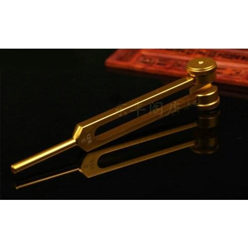 Free shipping golden color 128C nervous system testing tuning fork alloy frequency 128Hz