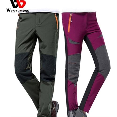 WEST BIKING Cycling Pants Windproof Fleece Thermal Sports Winter Warm Unisex Adult Bike Trousers Outdoor Bicycle Running Pants