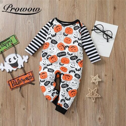 Prowow Halloween Baby Clothes Pumpkin Grimace Babys Rompers Festival Newborns Jumpsuit For Kids Boys Clothing Infants Outfits