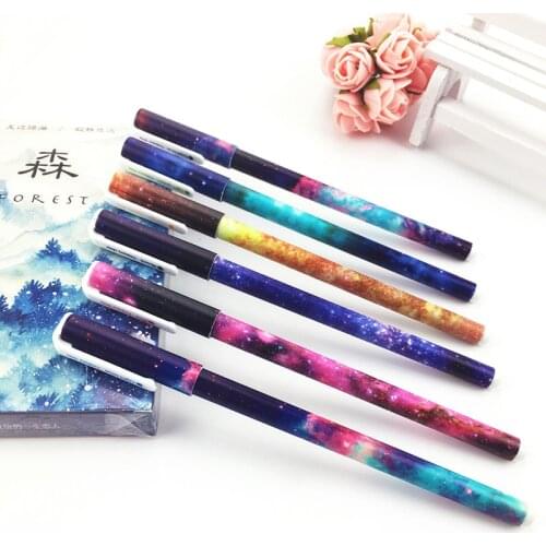 0.38mm Kawaii gel pen creativos Cartoon cute Star pattern school office Supplies Stationery Christmas black refill
