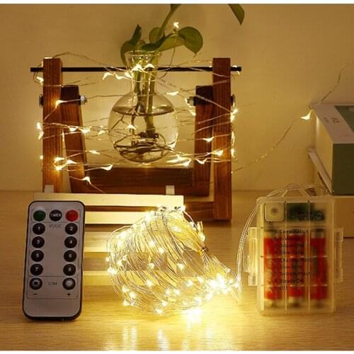 Fairy Lights Battery Operated 5m 10m String Lights Remote Control Timer Twinkle String Lights 8 Modes Firefly Lights Garland
