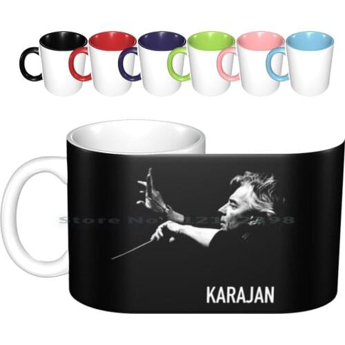 Karajan Ceramic Mugs Coffee Cups Milk Tea Mug Orchestra Symphony Conductor Maestro Karajan Bernstein Toscanini Rattle Kleiber