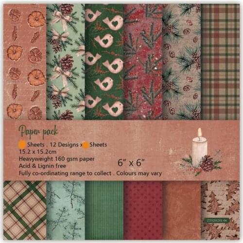 KLJUYP 12 Sheets Pine Cones Scrapbooking Pads Paper Origami Art Background Paper Card Making DIY Scrapbook Paper Craft