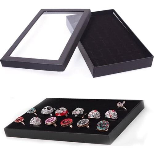 Jewelry Holder Transparent Jewelry Container 36 Slots Ring Display Holder Earring Jewelry Storage Box Organizer Hot Sales