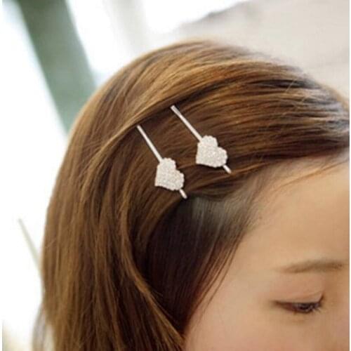 Korean jewelry new crystal crown headdress side folder top folder Fashion crystal love hairpin
