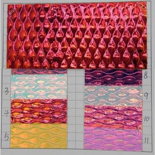 Laser chameleon PU leather 0.7mm mirror Symphony holographic leather fabric Metallic synthetic leather fabric