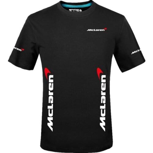 Mens Summer solid colour Mclaren T-Shirt Jerseys O-neck tops regular T shirt