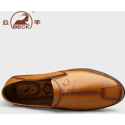 Beck patchwork style mens casual shoes pure handmade luxury moccasin walking driving genuine black brown leather footware