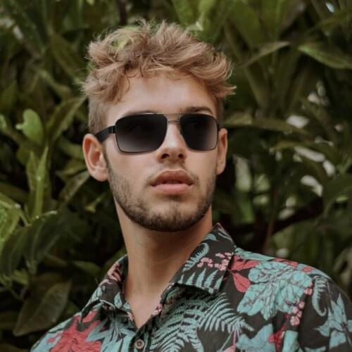 Logorela Design JM0019 Polarized Sunglasses Men Vintage Square Frame Retro Sun Glasses Square TR90 Elastic Leg glasses UV400