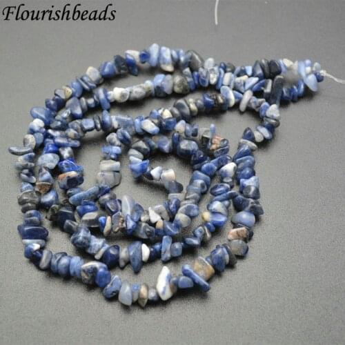 5~8mm Natural Blue Sodalite Irregular Shape Stone Chips Loose Beads 1 Strand