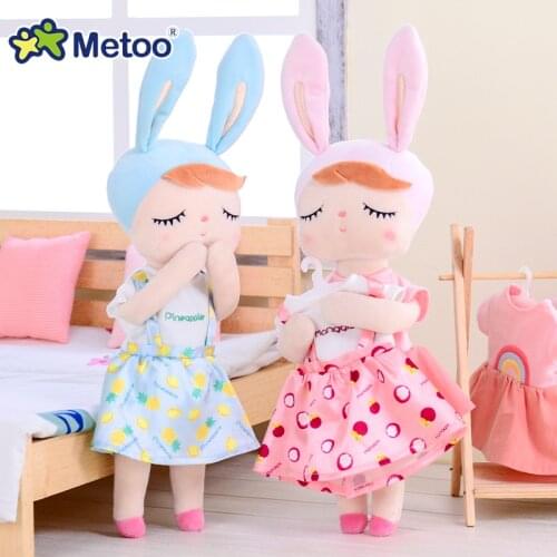 Metoo Newest Plush&Stuffed Sweet Rabbit Cute Animals For Kids Toys Angela Doll For Girls Birthday Christmas Gift Dres in Stock