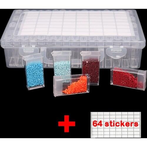 New Plastic Diamond Painting Tools Accessories 64pcs Bottles Container Storage Box Diamant Painting Holder Daimond painting Box
