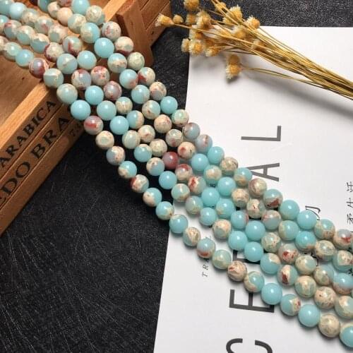 Factory Wholesale 4 6 8 10 mm Colorful Natural Stone Beads 15.5" Pick Size Loose Bead For bracelets personality Jewelry Making