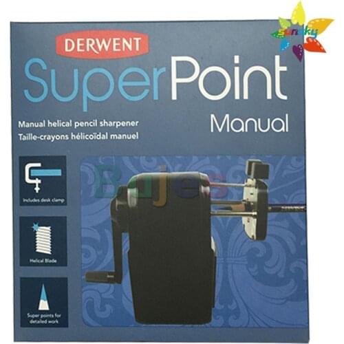 Derwent Super Point Manual Helical Pencil Sharpener,High performance steel helical blade,Durable metal casing; Auto stop