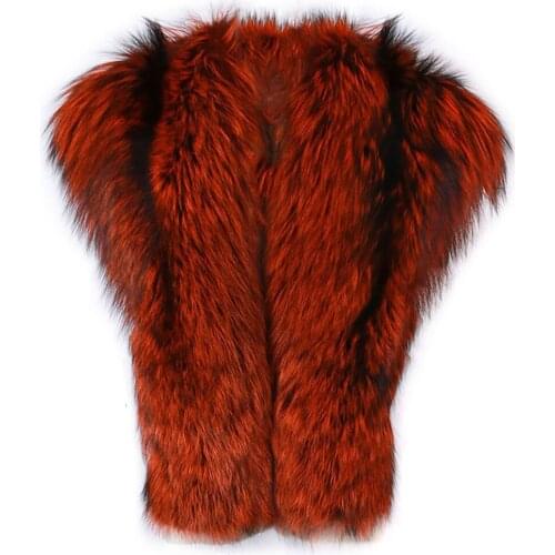 YOLOAgain Winter Autumn Warm Women Real Fox Fur Scarf Natural Raccoon Fur Muffler Shawl Female