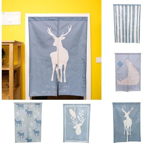 Nordic Style Home Cotton Linen Fabric Curtain Bedroom Kitchen Hanging Partition Half Door Curtain Blackout Curtain