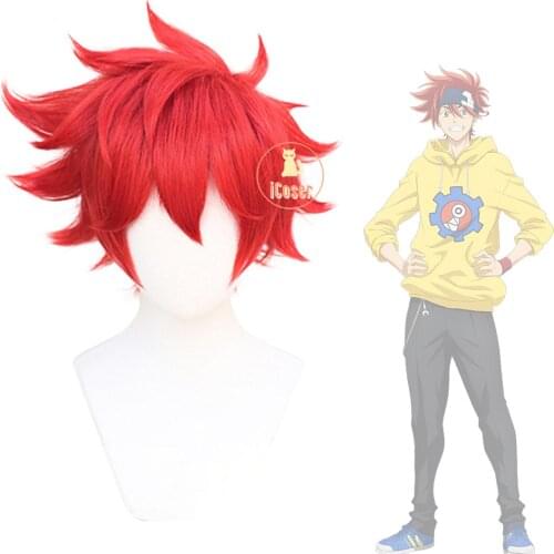 SK8 the Infinity Reki Kyan Cosplay Red Wig Anime Spiky Hair Cosplay Costume Accessory Short Heat-resistant Hair Unisex Party Wig