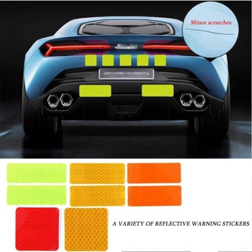 Square10 PCS Motorcycle Electric Vehicle Car Reflective Sticker Bicycle Reflective Film Helps Scratch Shield