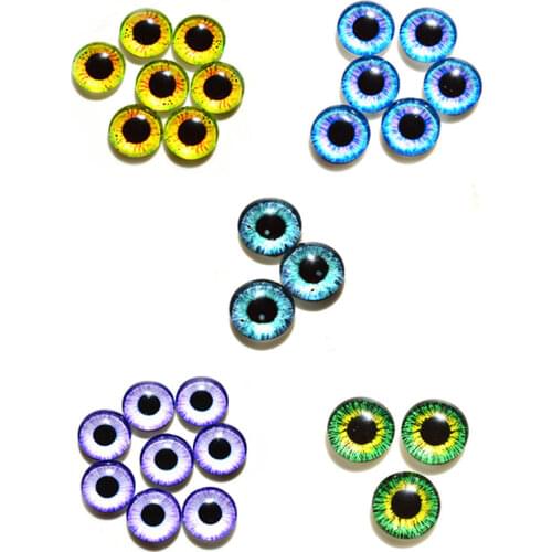 Mixed with 6mm 8mm 10mm and 12mm 20mmm 25mm Round In Paris Dragon Eyes Glass Cabochon Flatback Photo Cameo DIY Accessories